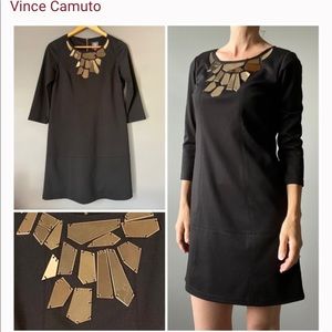 New Year’s Dream Vince Camuto LBD Black Dress Metallaic Detail 12